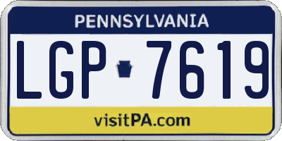PA license plate LGP7619