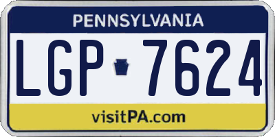 PA license plate LGP7624