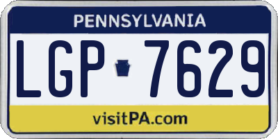 PA license plate LGP7629