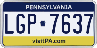 PA license plate LGP7637