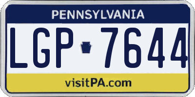 PA license plate LGP7644