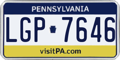 PA license plate LGP7646