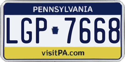 PA license plate LGP7668