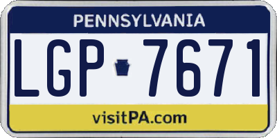 PA license plate LGP7671