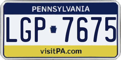 PA license plate LGP7675