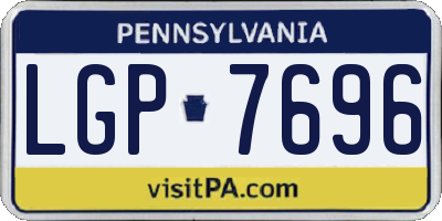 PA license plate LGP7696