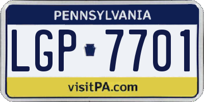 PA license plate LGP7701
