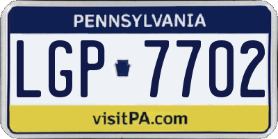 PA license plate LGP7702