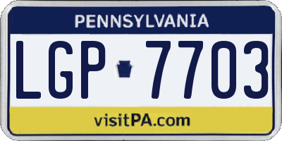 PA license plate LGP7703