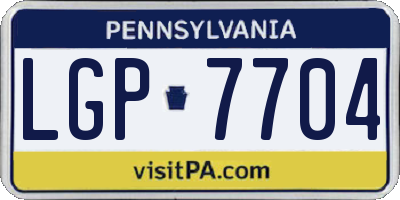 PA license plate LGP7704