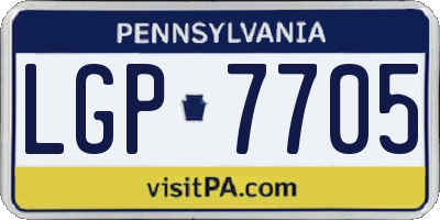 PA license plate LGP7705