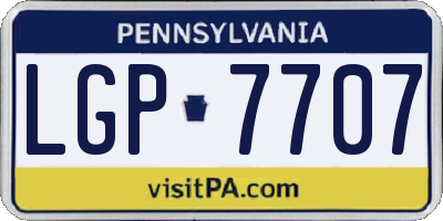 PA license plate LGP7707