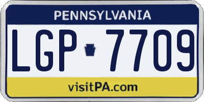 PA license plate LGP7709