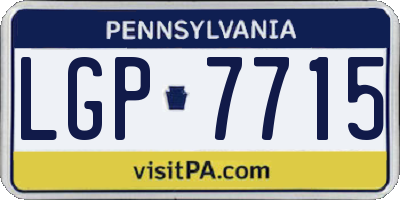 PA license plate LGP7715