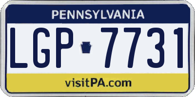 PA license plate LGP7731