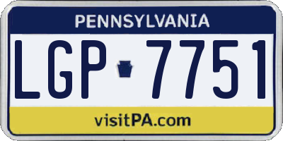 PA license plate LGP7751