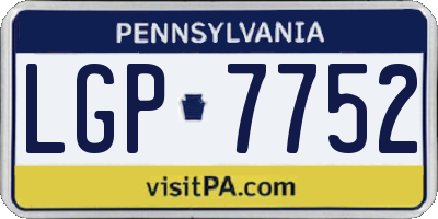PA license plate LGP7752
