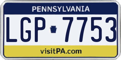 PA license plate LGP7753