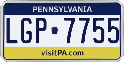 PA license plate LGP7755