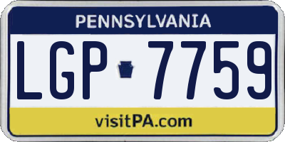 PA license plate LGP7759