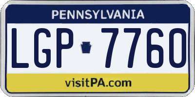 PA license plate LGP7760