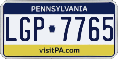 PA license plate LGP7765