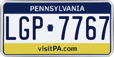 PA license plate LGP7767