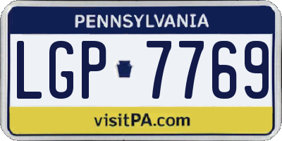 PA license plate LGP7769