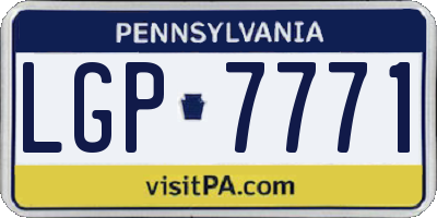 PA license plate LGP7771