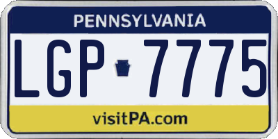 PA license plate LGP7775