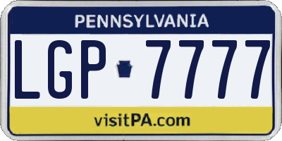 PA license plate LGP7777