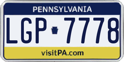 PA license plate LGP7778