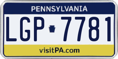 PA license plate LGP7781