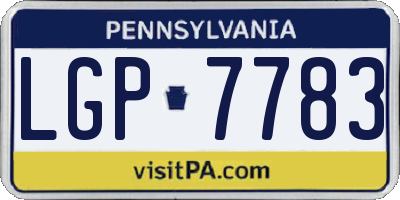 PA license plate LGP7783