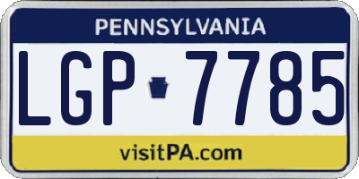 PA license plate LGP7785