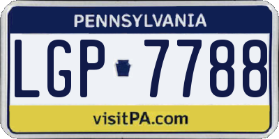 PA license plate LGP7788