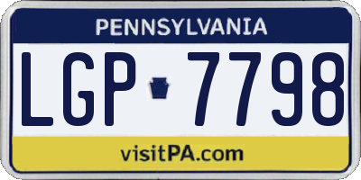 PA license plate LGP7798