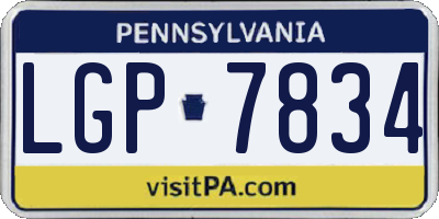 PA license plate LGP7834