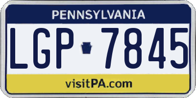 PA license plate LGP7845