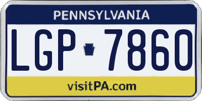PA license plate LGP7860