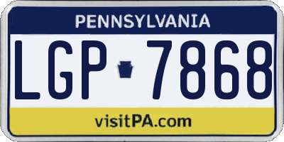 PA license plate LGP7868