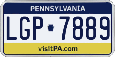 PA license plate LGP7889