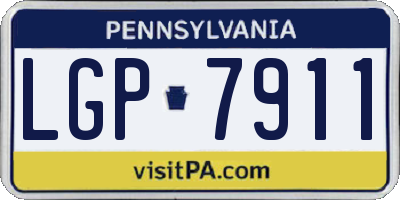 PA license plate LGP7911