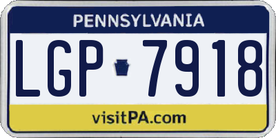 PA license plate LGP7918