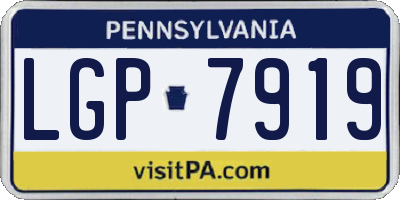 PA license plate LGP7919