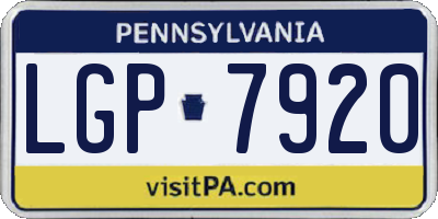 PA license plate LGP7920