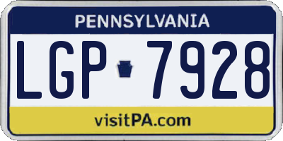 PA license plate LGP7928