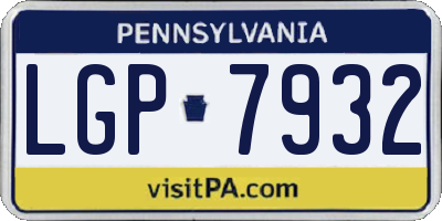 PA license plate LGP7932