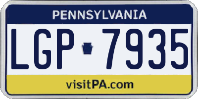 PA license plate LGP7935