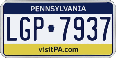 PA license plate LGP7937